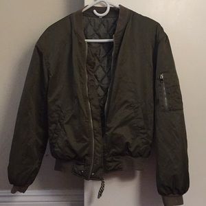 Army green bomber jacket